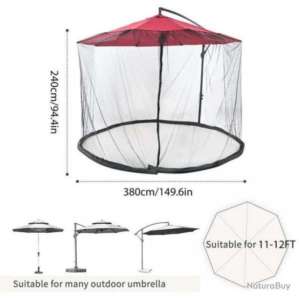 Moustiquaire Parasol Tente Grand Filet Rglable Double Fermeture Eclair Utilisation Facile Jardin Ca