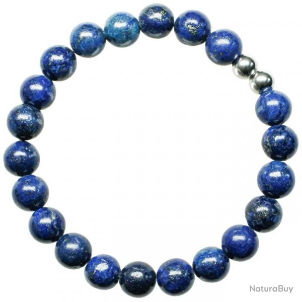 Bracelet en lapis-lazuli - Perles rondes 8 mm