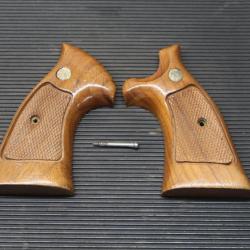 Paire de plaquettes en bois d origine pour revolver Smith Wesson REF JEAN