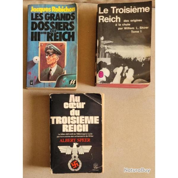 MILITARIA WW2 - 3 Livres de Poche sur le Troisime Reich