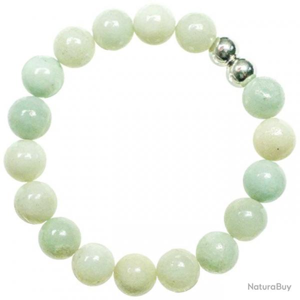 Bracelet en amazonite - Perles rondes 10 mm