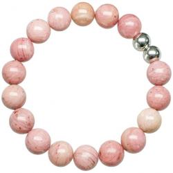 Bracelet en rhodonite - Perles rondes 10 mm