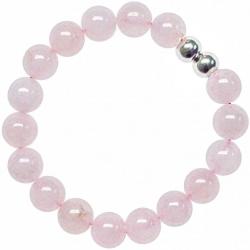 Bracelet en quartz rose - Perles rondes 10 mm