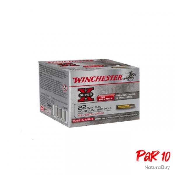 Balles Winchester Super-X Full Metal Jacket - Cal. 22 WMR - 40 gr / Par 10