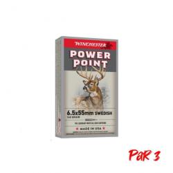 Balles Winchester Power Point - Cal. 6.5X55Swd - Par 20 - 140 gr / Par 3