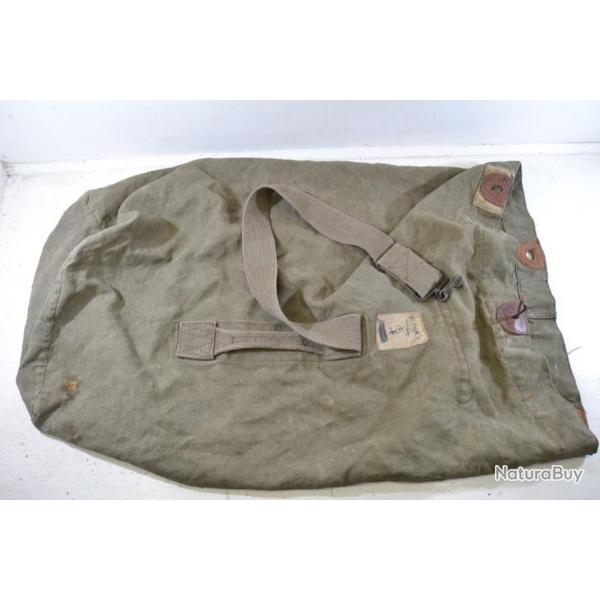 Sac marin paco grande contenance Arme Franaise vintage. Indochine Algrie, rparations visibles