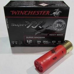 1 boite 10 cartouches Winchester Super Magnum XX , cal 12/89  bourre jupe , 63 grammes, Numero 2