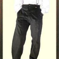 Pantalon largeot velours à passants Le Laboureur Compagnon Noir 34 Entrejambe 76 cm Avec genouillère