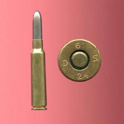 7.5 x 54 mm Suisse fusil de cadet - balle nickel arrondie - étui laiton
