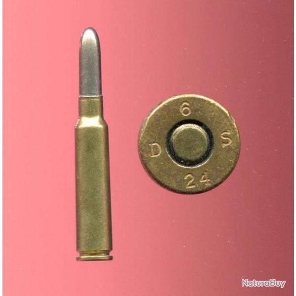 7.5 x 54 mm Suisse fusil de cadet - balle nickel arrondie - tui laiton