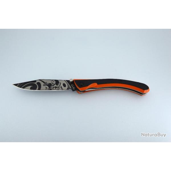 Couteau pliant LUG - C63 Loup Noir/Orange
