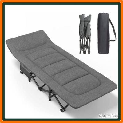 Lit De Camping Pliable Avec Sac De Rangement, En Acier Et Tissu Oxford Bleu 97225222