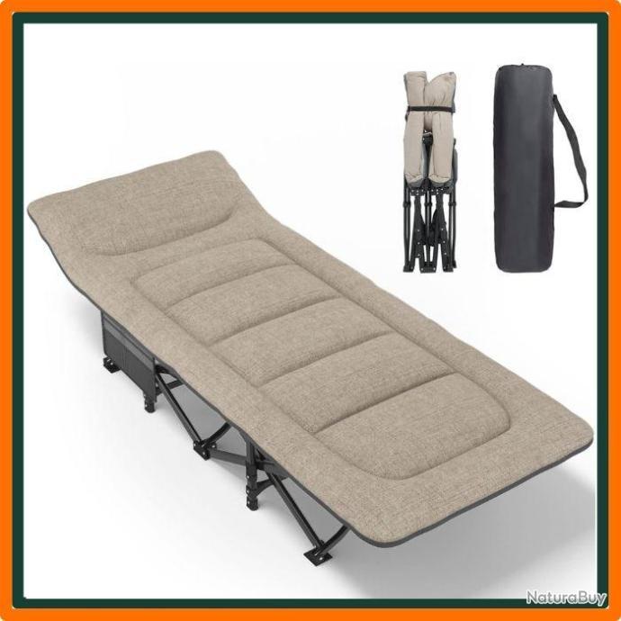 Lit de Camping Pliable Charge Jusqu’à 400 kg Lit de Voyage à