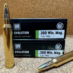 2 BOITES DE MUNITIONS RWS 300 WIN MAG EVO  11.9 gr