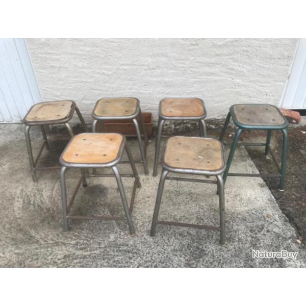 Lot de 6  tabouret cole  ancien