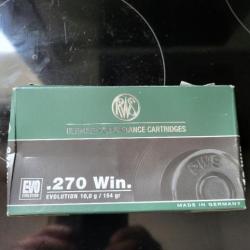 12 BALLES RWS 270 WINCHESTER TYPE EVO