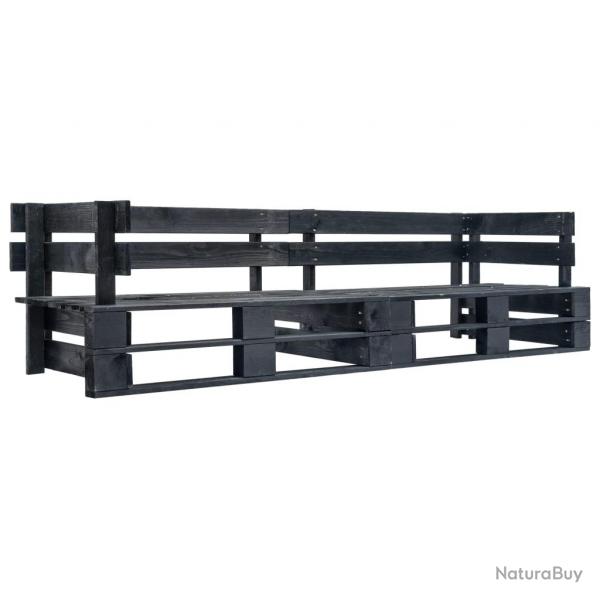 Canap palette  2 places de jardin noir bois 02_0011865