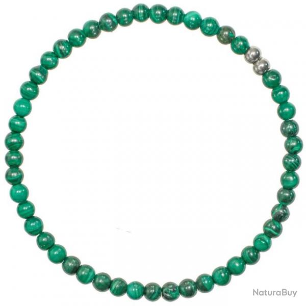 Bracelet en malachite - Perles rondes 4 mm