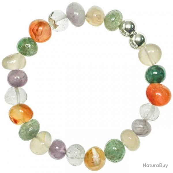 Bracelet en pierres naturelles mixtes - Perles roules 8  12 mm