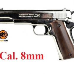 Pistolet Mod. 96  8MM  Réplique Colt 1911  Nikelé