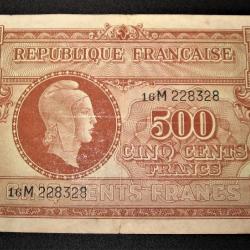 billet du tresor français 500 Francs (Marianne) 1945