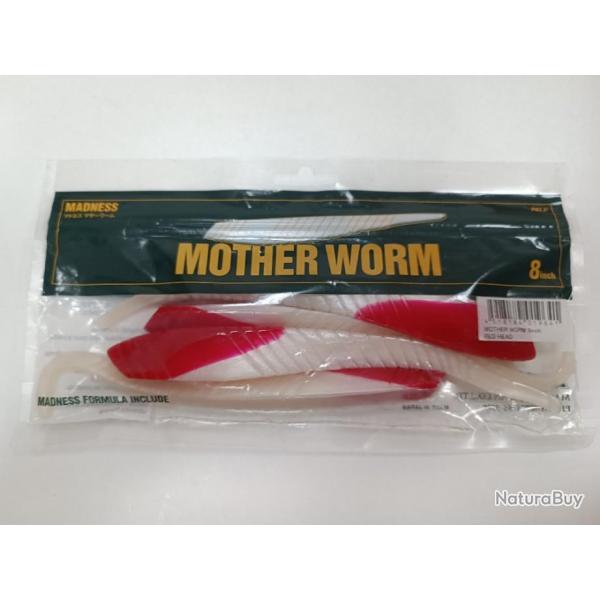 !!! Leurre MADNESS MOTHER WORM  8" COLOR RED HEAD !!!