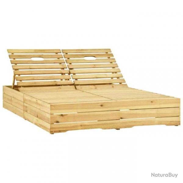 Transat chaise longue bain de soleil lit de jardin terrasse meuble d'extrieur double 198 x 135 x (