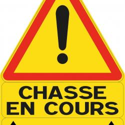 Pack 20 panneaux 100 x 70 cm CHASSE EN COURS