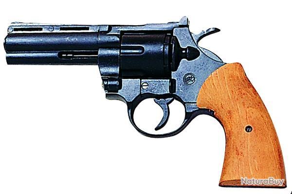 REVOLVER GOMME COGNE BRUNI PYTHON NICKELE 9MM - Revolvers d'alarme