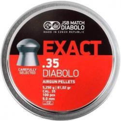 BOITE 100 PLOMBS JSB DIABOLO EXACT CAL.35 / 9mm