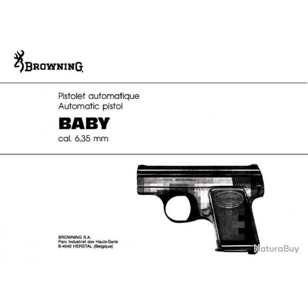 notice pistolet BROWNING BABY 6.35 en FRANCAIS (envoi par mail) - VENDU PAR JEPERCUTE (m1666)