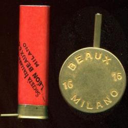 cal. 16 à broche - marquage : BEAUX 16 MILANO 16 - douille jamais chargée - carton rouge 65 mm