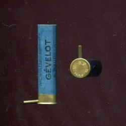 12 mm à broche de canne fusil ou carabine de jardin - douille non chargée - marquage : SF 12 M PARIS