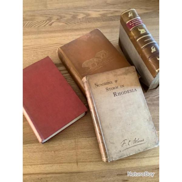 4 ouvrages crit par Frederick Courteney Selous, grand explorateur, chausseur d'Afrique Australe.