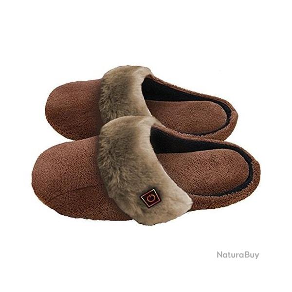 Chaussons chauffants Thermo Slippers, Thermo S Marron