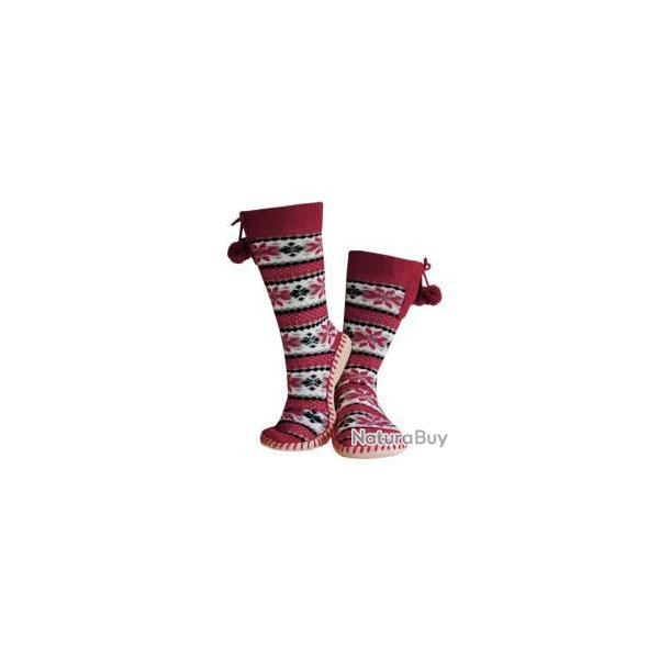 Chaussettes-chaussons chauffantes rouges, Glovii 40 - 44