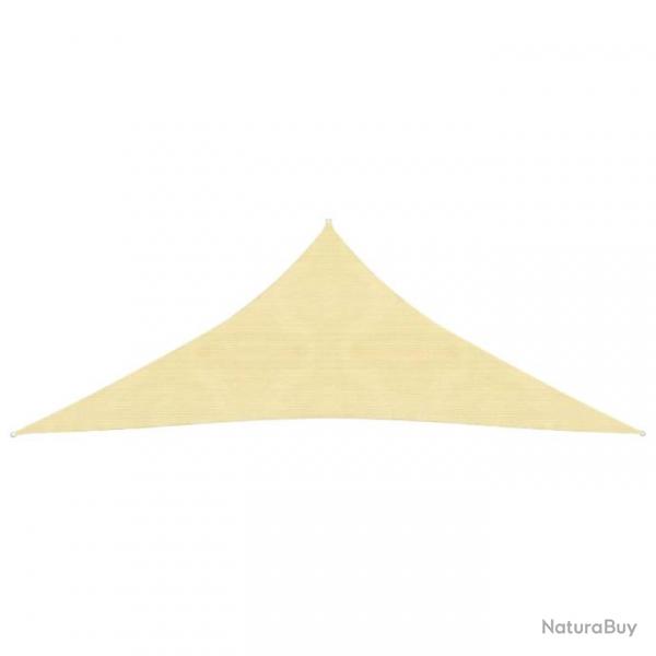 Voile d'ombrage parasol en PEHD triangulaire 3,6 x 3,6 x 3,6 m beige 02_0008593