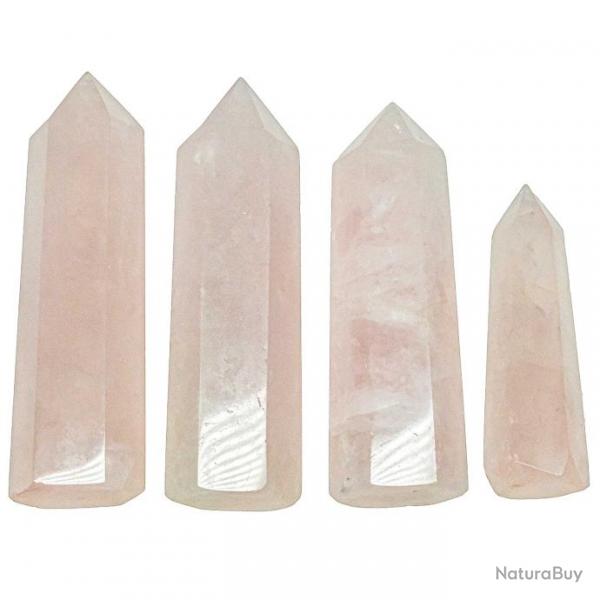 Pointe polie oblisque quartz rose mono-termine - A l'unit 101  120 grammes