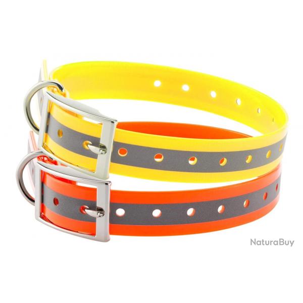 COLLIER POLYURETHANE AVEC BANDE REFLECHISSANTE-jaune