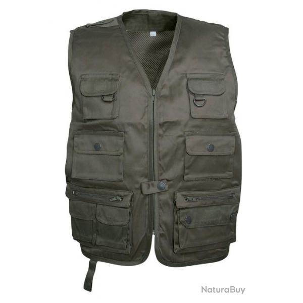 Gilet Reporter enfant kaki Percussion