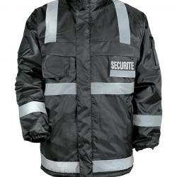Coupe vent fourré polaire sécurité avec bande rétro réfléchissantes CityGuard noir