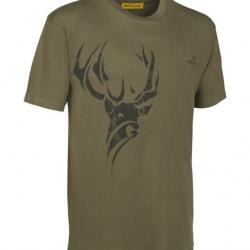 Tee Shirt De Chasse Imprimé Ligne Verney Carron Cerf