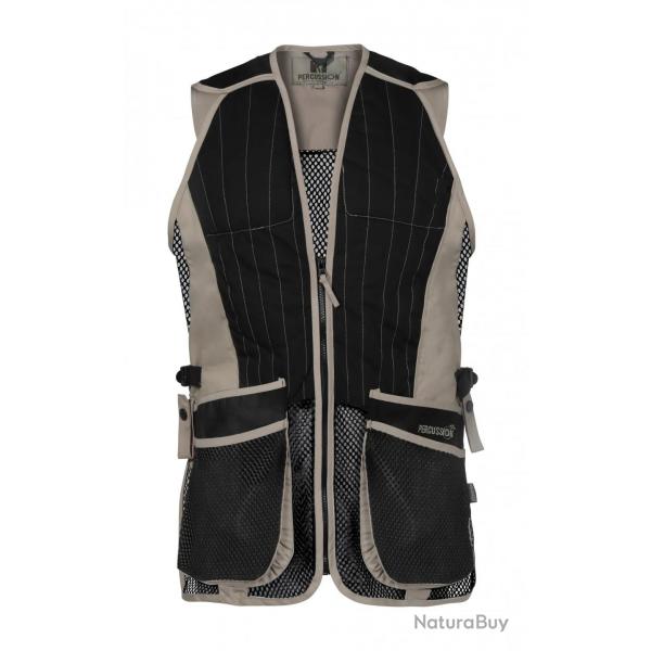 Gilet Ball Trap Noir Et Beige Percussion-M