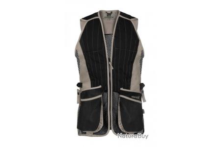 Gilet Ball-trap et tir sportif Percussion noir et beige