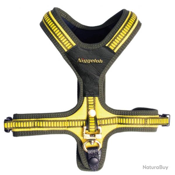 091100045 NIG Harnais Jaune/Vert S cou 35 cm ventre 39-63