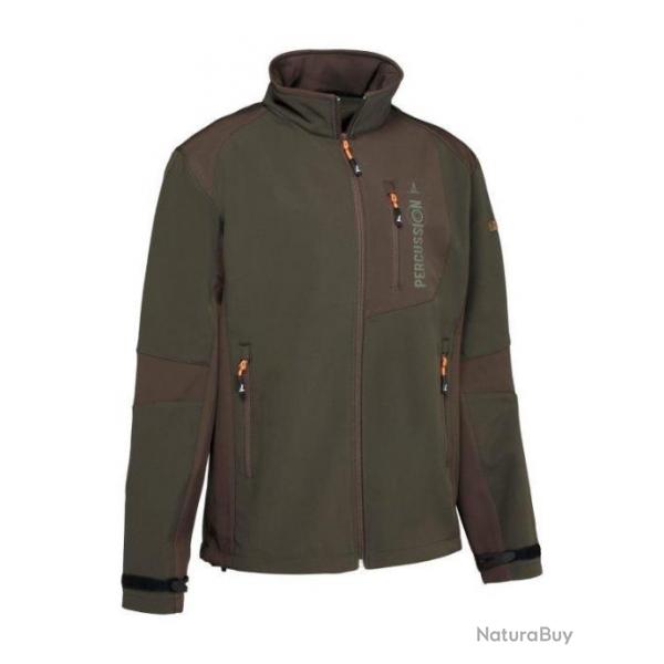 Blouson De Chasse Softshell Percussion Marron