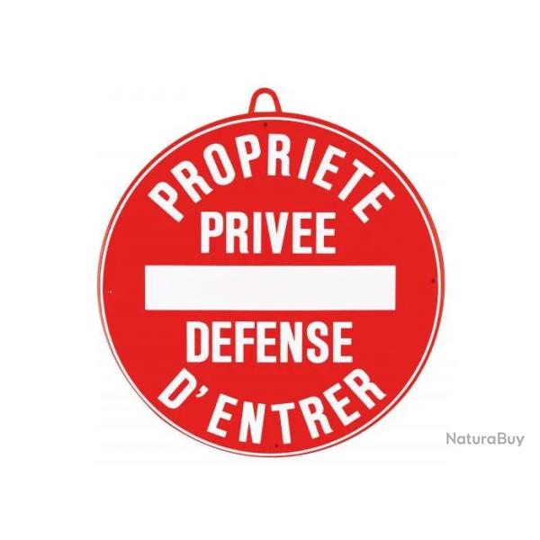 Panneau Proprit Prive Dfense D'entrer Rouge 28 cm