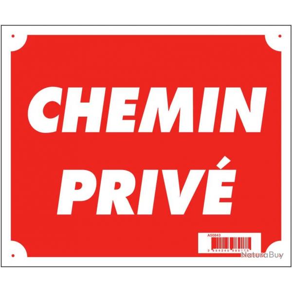 Panneau Chemin Priv Rouge
