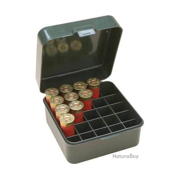 Bote De Rangement Verte Pour 25 Cartouches De Chasse Calibre 12 et 10