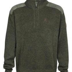 Sweat de Chasse Col Montant Percussion Kaki